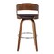 Armen Living Shelly 30" Bar Height Swivel Brown Faux Leather and Walnut Wood Bar Stool LCSHBABRWA30 - alternate 8
